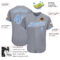 Custom Gray Light Blue-White Authentic Baseball Jersey