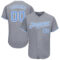 Custom Gray Light Blue-White Authentic Baseball Jersey
