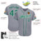 Custom Gray Kelly Green-White Authentic Baseball Jersey