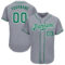Custom Gray Kelly Green-White Authentic Baseball Jersey