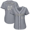 Custom Gray White-Black Authentic Baseball Jersey