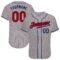 Custom Gray Red Pinstripe Red-Navy Authentic Baseball Jersey