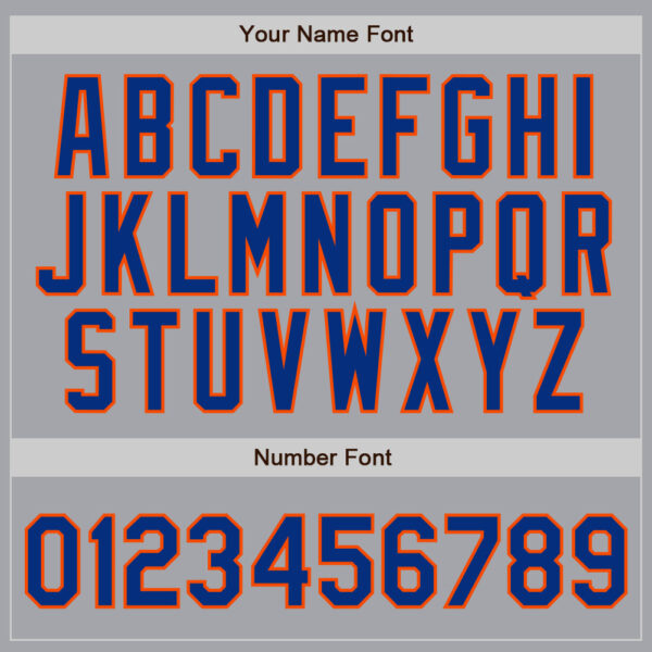 Custom Gray Royal Pinstripe Royal-Orange Authentic Baseball Jersey