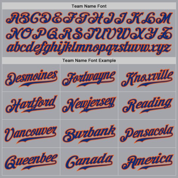 Custom Gray Royal Pinstripe Royal-Orange Authentic Baseball Jersey