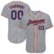 Custom Gray Royal Pinstripe Royal-Orange Authentic Baseball Jersey
