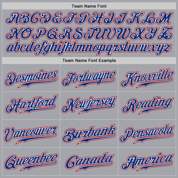 Custom Gray Royal Pinstripe Royal-Red Authentic Baseball Jersey