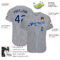 Custom Gray Navy Pinstripe Navy-Light Blue Authentic Baseball Jersey