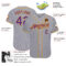Custom Gray Purple Pinstripe Purple-Gold Authentic Baseball Jersey