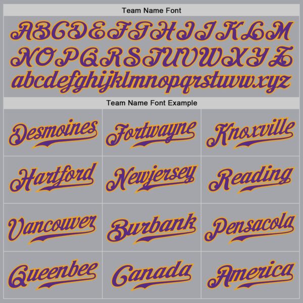 Custom Gray Purple Pinstripe Purple-Gold Authentic Baseball Jersey