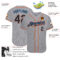 Custom Gray Black Pinstripe Black-Powder Blue Authentic Baseball Jersey