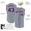 Custom Gray Royal-Orange Authentic Sleeveless Baseball Jersey
