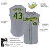 Custom Gray Green-Gold Authentic Sleeveless Baseball Jersey