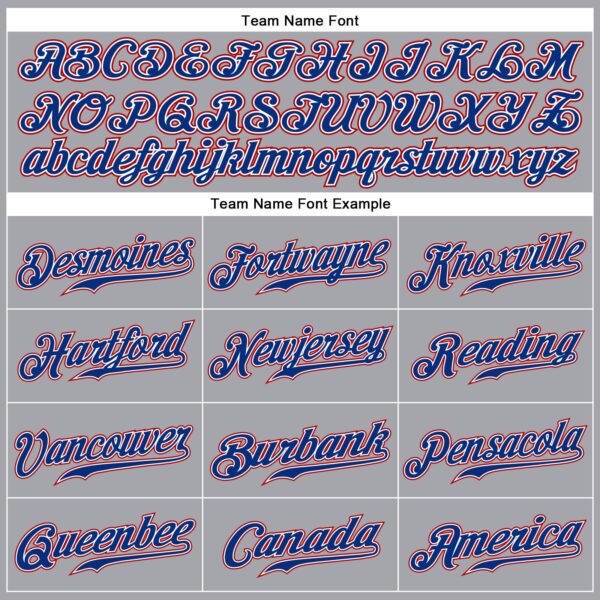 Custom Gray Royal-Red Authentic Sleeveless Baseball Jersey