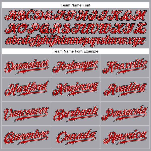 Custom Gray Red-Black Authentic Sleeveless Baseball Jersey