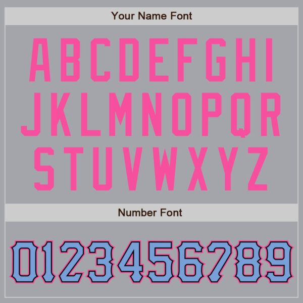 Custom Gray Light Blue-Pink Authentic Baseball Jersey