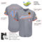 Custom Gray Powder Blue White-Orange Authentic Baseball Jersey
