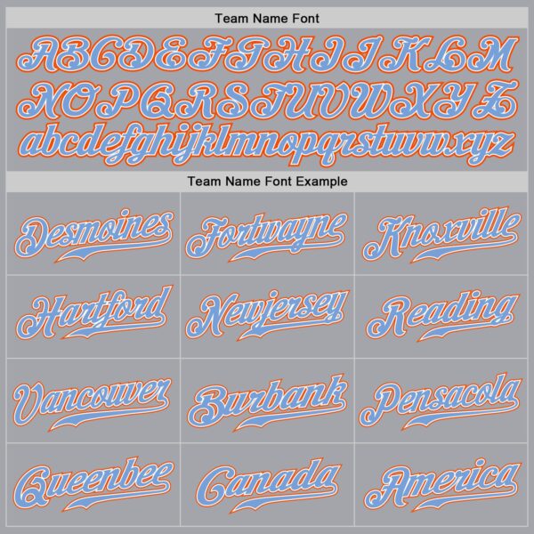 Custom Gray Powder Blue White-Orange Authentic Baseball Jersey