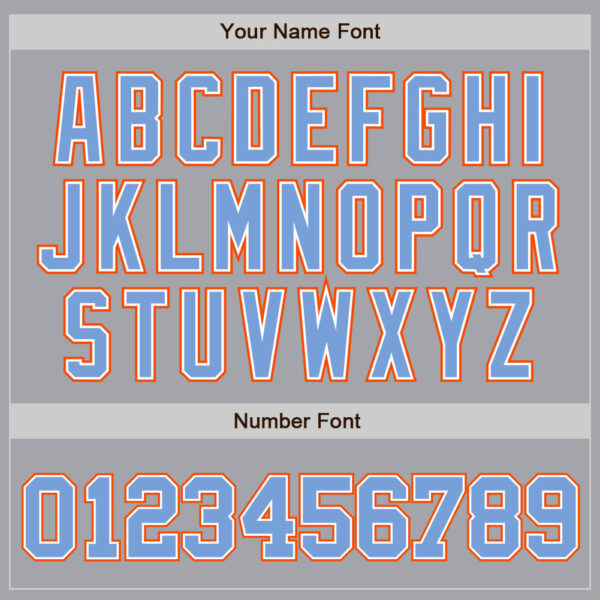 Custom Gray Powder Blue White-Orange Authentic Baseball Jersey