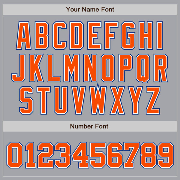 Custom Gray Orange White-Royal Authentic Baseball Jersey