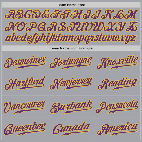 Custom Gray Purple-Gold Authentic Baseball Jersey