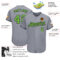 Custom Gray Neon Green-Black Authentic Baseball Jersey