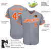 Custom Gray Orange-White Authentic Baseball Jersey