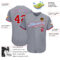 Custom Gray Red White-Light Blue Authentic Baseball Jersey