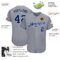 Custom Gray Navy White-Light Blue Authentic Baseball Jersey