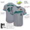 Custom Gray Black-Teal Authentic Baseball Jersey