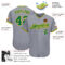 Custom Gray Kelly Green-Gold Authentic Baseball Jersey