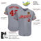 Custom Gray Red White-Black Authentic Baseball Jersey
