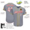 Custom Gray White Red-Gold Authentic Baseball Jersey