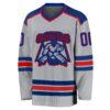 Custom Gray Royal-Red Hockey Jersey