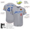 Custom Gray Royal-Red Authentic Baseball Jersey