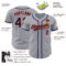 Custom Gray Navy-Orange Authentic Baseball Jersey