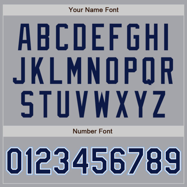 Custom Gray Navy-Light Blue Authentic Baseball Jersey