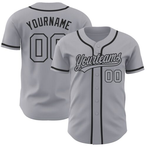 Gray0399 Custom Gray Gray-Black Authentic Baseball Jersey