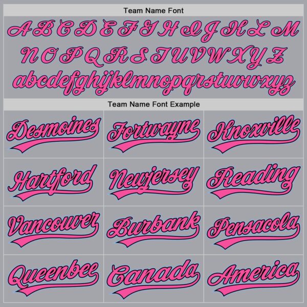 Custom Gray Light Blue Black-Pink Authentic Baseball Jersey