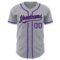 Custom Gray Purple-Black Authentic Baseball Jersey