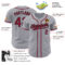 Custom Gray Crimson-Black Authentic Baseball Jersey