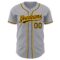 Custom Gray Brown-Gold Authentic Baseball Jersey