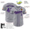 Custom Gray Purple-Black Authentic Baseball Jersey