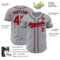 Custom Gray Red-Black Authentic Baseball Jersey
