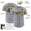 Custom Gray Navy-Gold Authentic Baseball Jersey