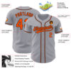 Custom Gray Orange-Black Authentic Baseball Jersey