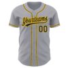 Custom Gray Black-Gold Authentic Baseball Jersey