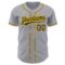 Custom Gray Black-Gold Authentic Baseball Jersey