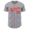 Custom Gray Red-White Authentic Baseball Jersey