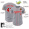 Custom Gray Red-White Authentic Baseball Jersey