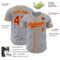 Custom Gray Red-Gold Authentic Baseball Jersey